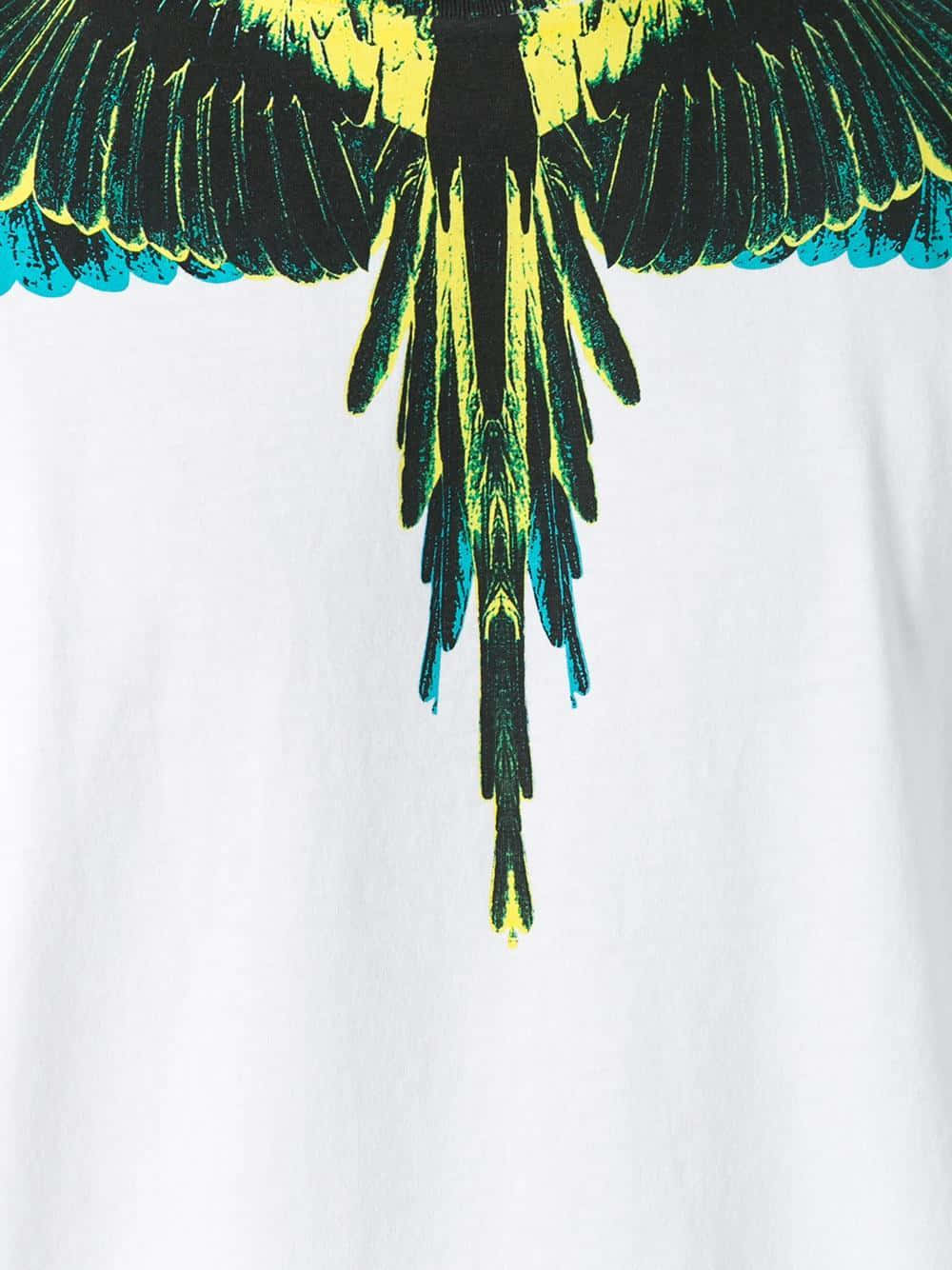 Marcelo Burlon, yellow blue wings, white t-shirt, HD Phone Wallpaper