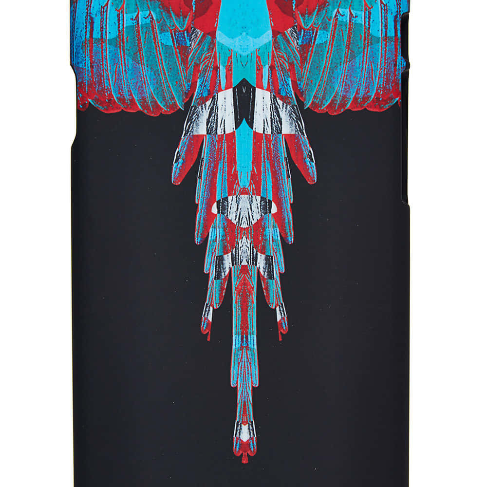 Marcelo Burlon, light blue, red wings, SD Desktop Wallpaper