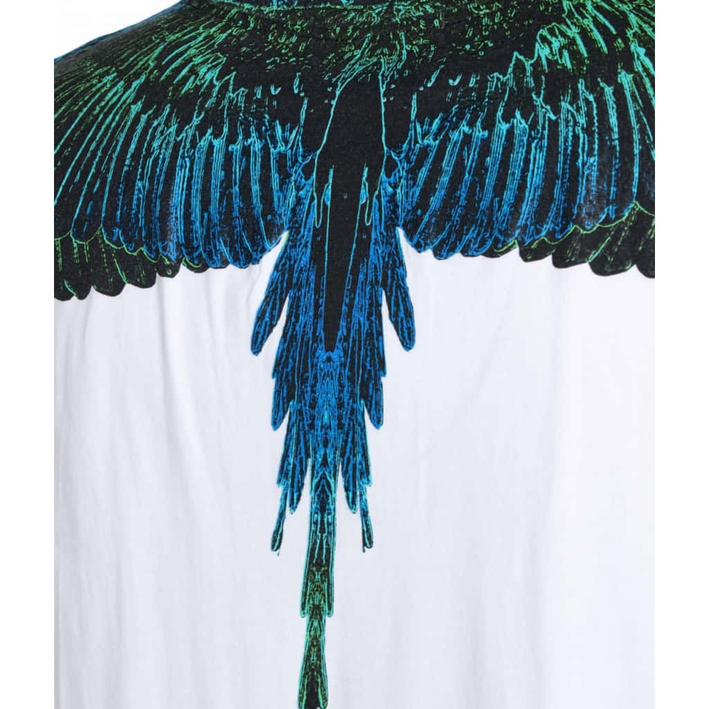 Marcelo Burlon, blue green wings print, electric blue, SD Desktop Wallpaper