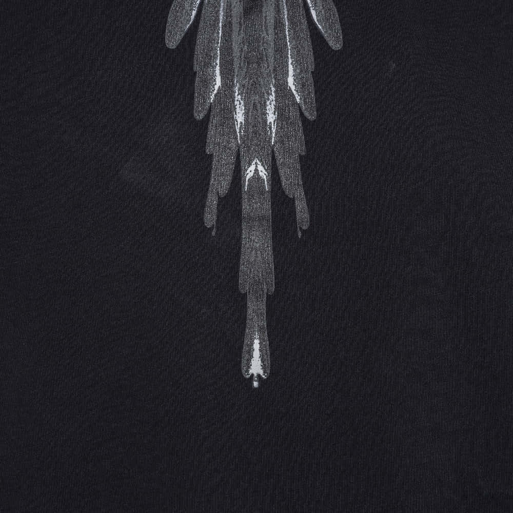 Marcelo Burlon, Gray Wing Feather, monochrome abstract feather pattern, SD Desktop Wallpaper