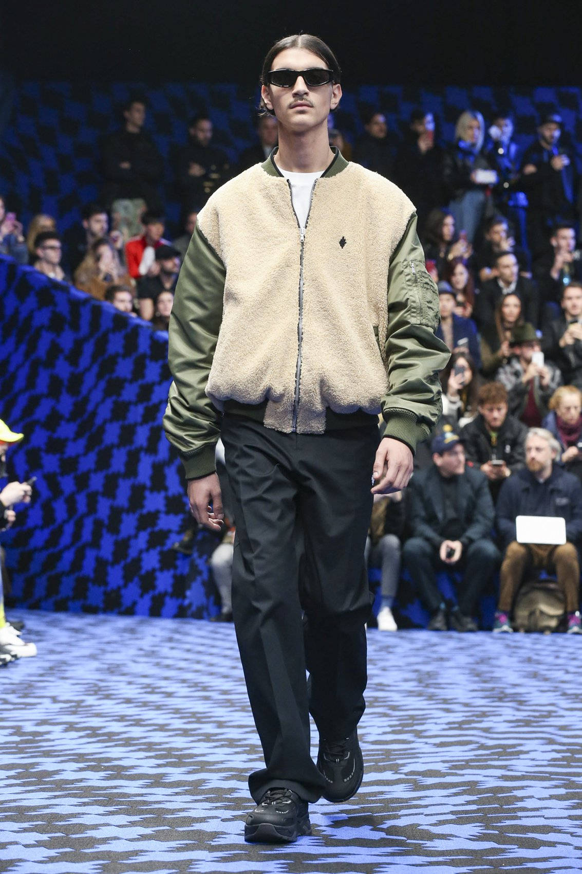 Marcelo Burlon, beige and olive bomber jacket, black pants, HD Phone Wallpaper