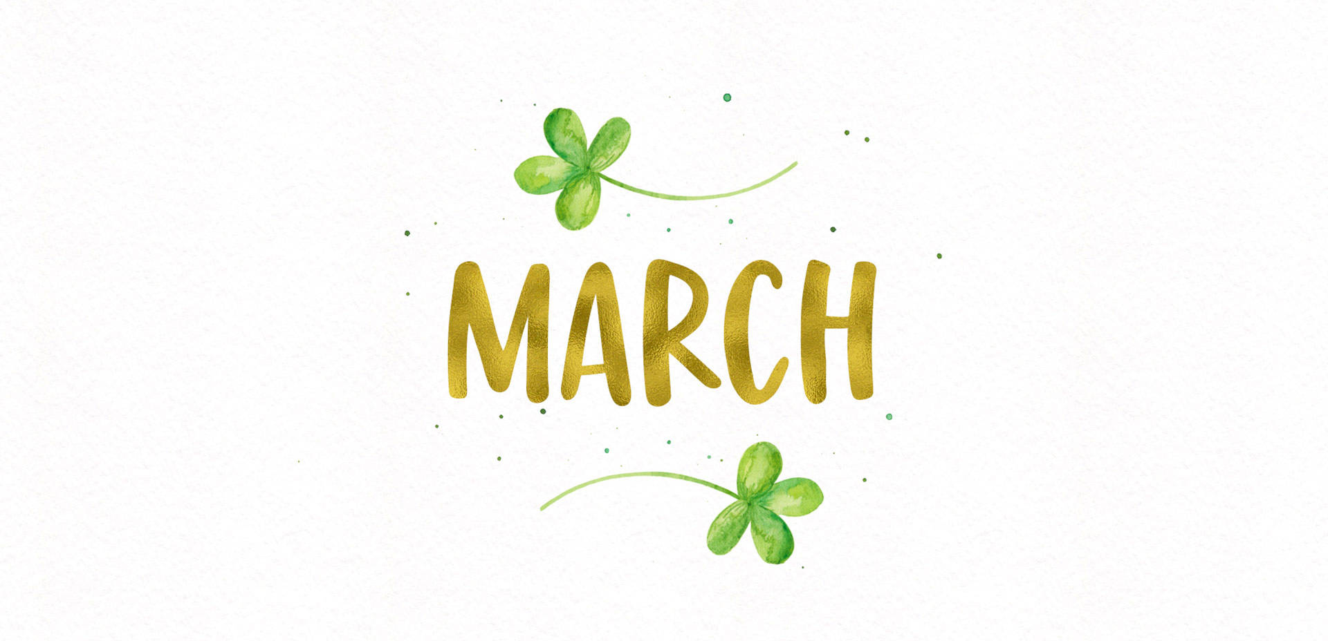 March, watercolor shamrocks, textured white background, Full HD Desktop Wallpaper