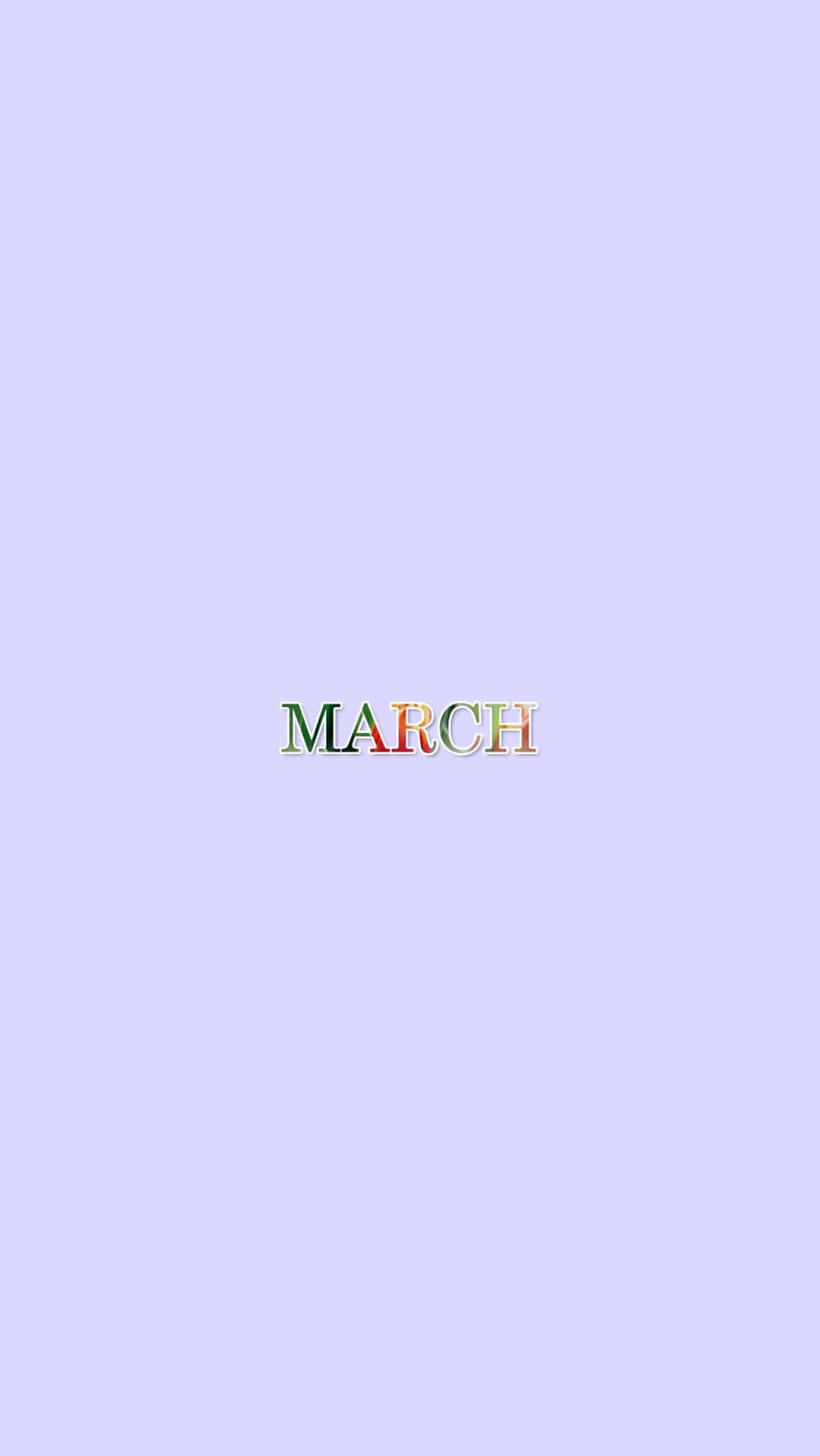 MARCH, soft lavender background, colorful letters, HD Phone Wallpaper
