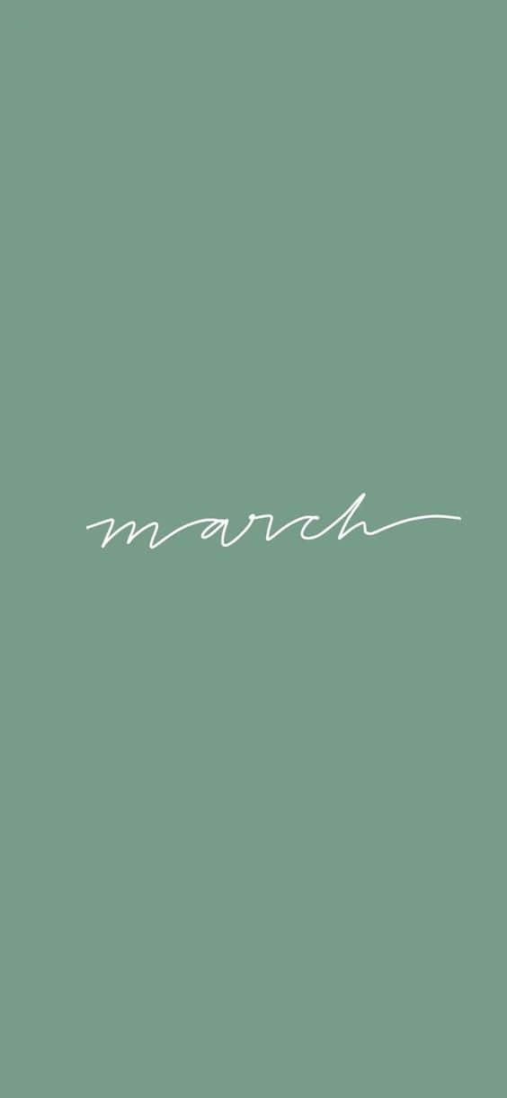March, minimalist aesthetic, sage green, SD Phone Wallpaper