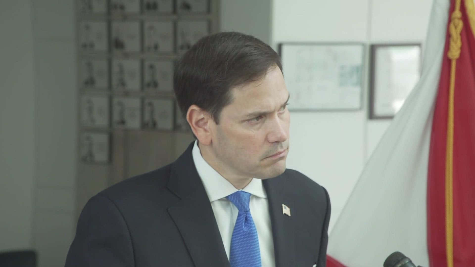 Marco Rubio, dark suit, blue tie, Full HD Desktop Wallpaper