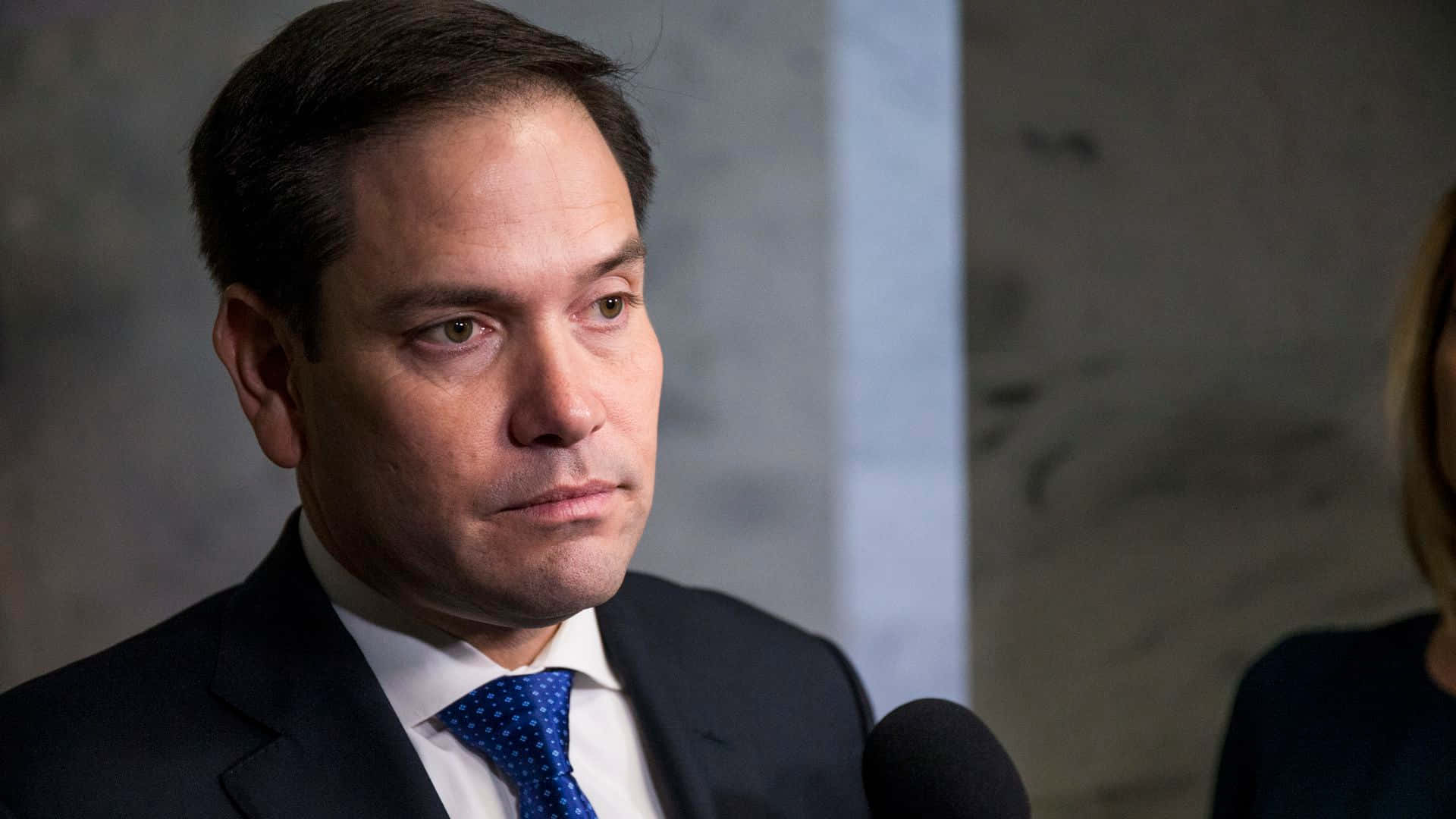 Marco Rubio, black suit, blue polka dot tie, Full HD Desktop Wallpaper