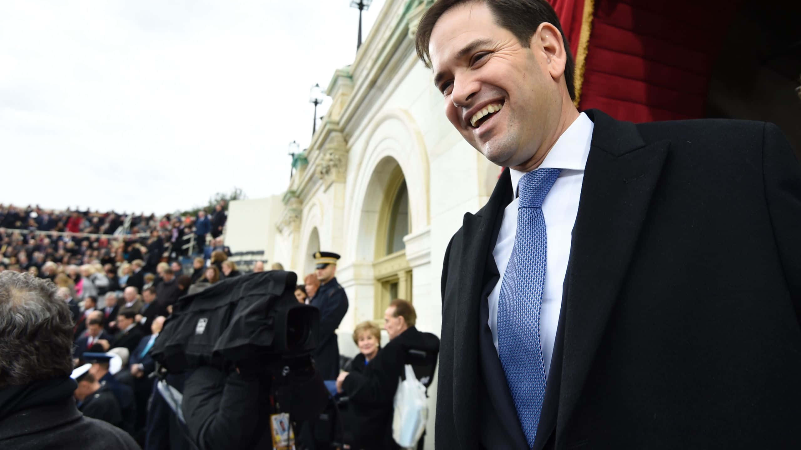 Marco Rubio, black suit, blue tie, 2K Desktop Wallpaper