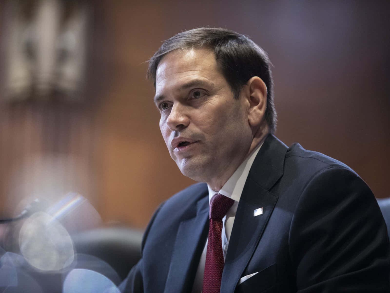 Marco Rubio, dark suit, red tie, HD Desktop Wallpaper