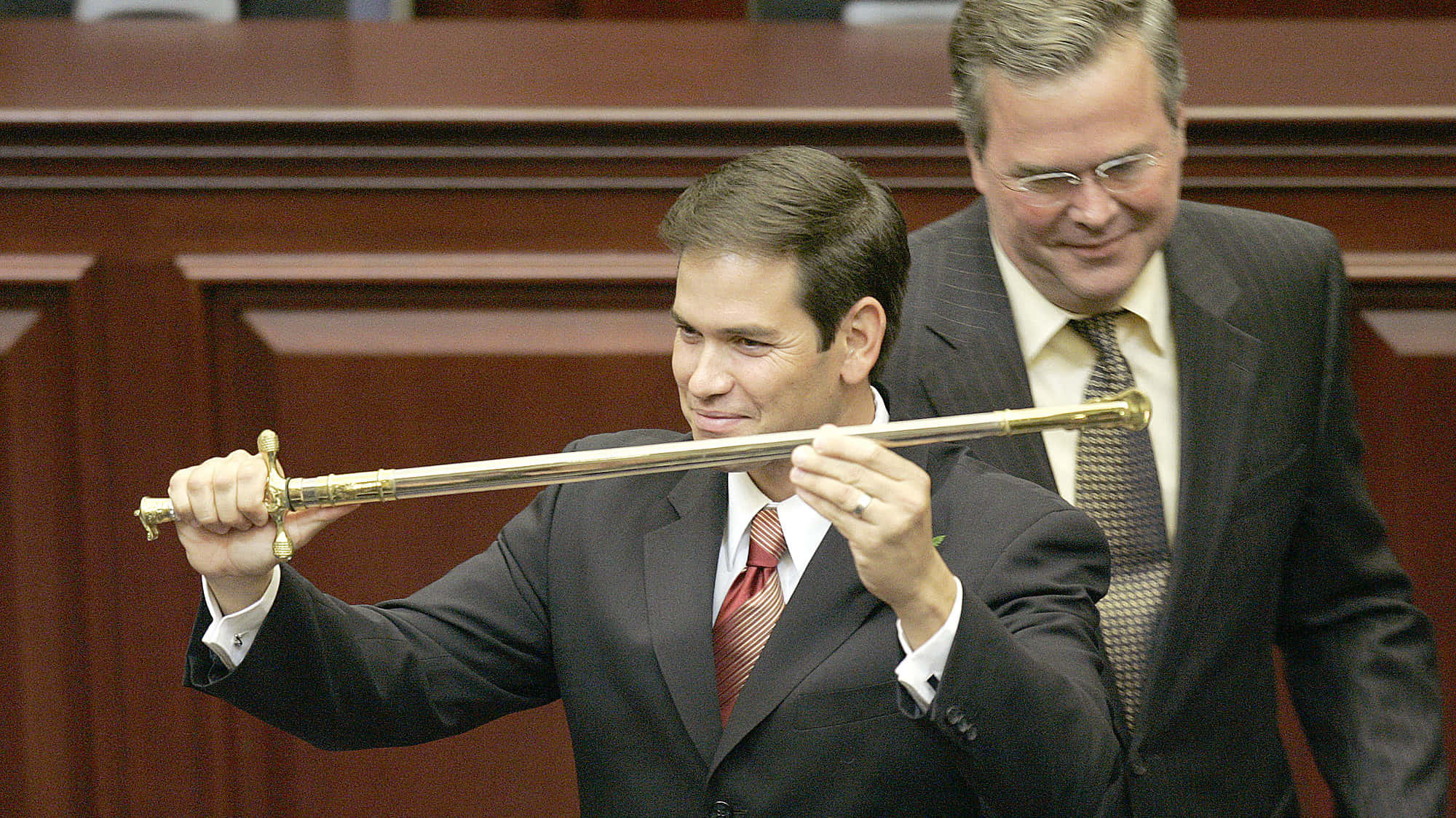 Marco Rubio, suit, ceremonial sword, Full HD Desktop Wallpaper