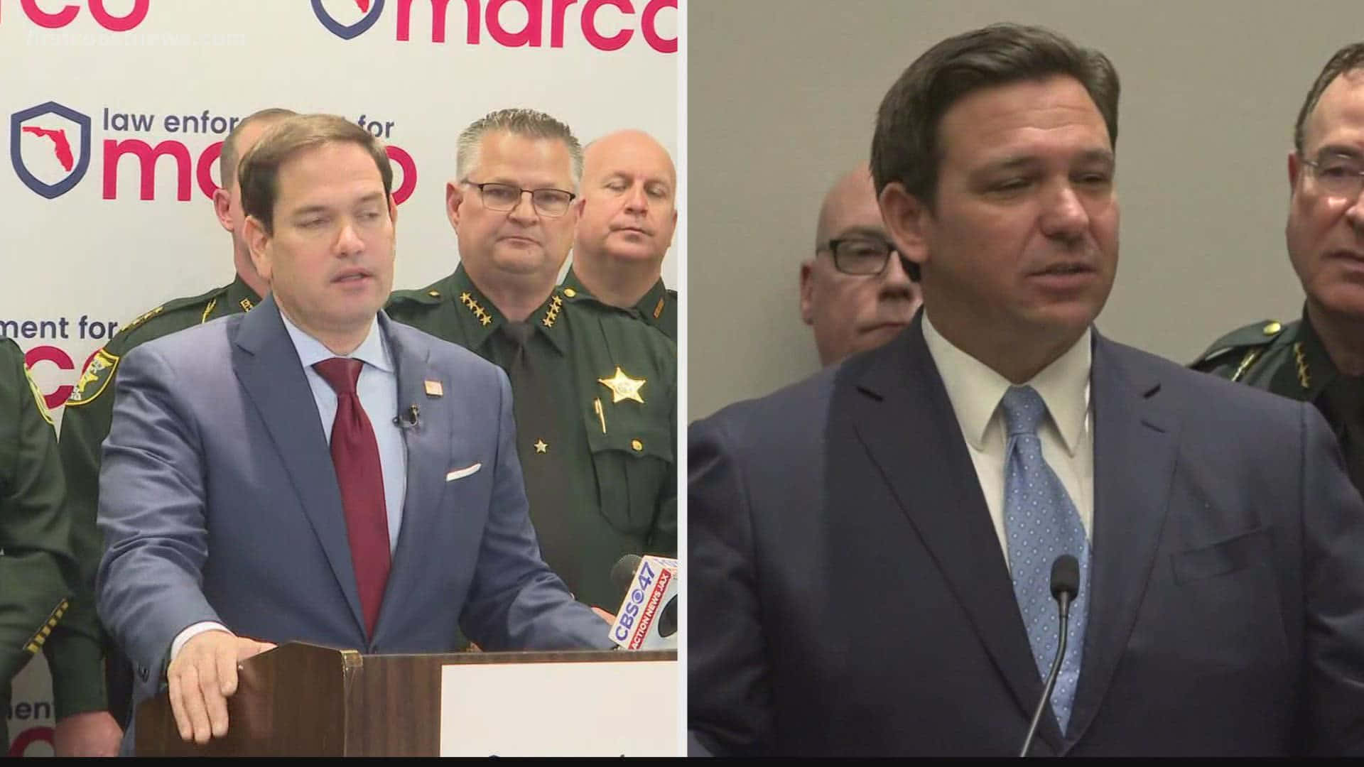 Marco Rubio, press conference, podiums, Full HD Desktop Wallpaper