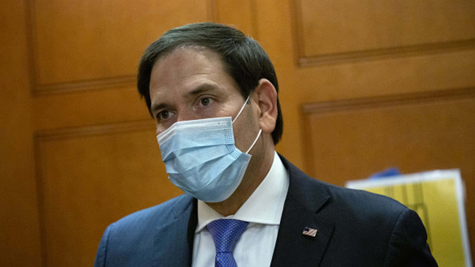 Marco Rubio, dark suit, blue tie, HD Desktop Wallpaper