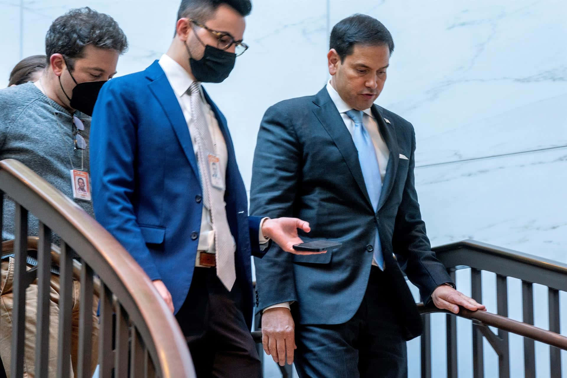 Marco Rubio, staircase, marble walls, Full HD Desktop Wallpaper