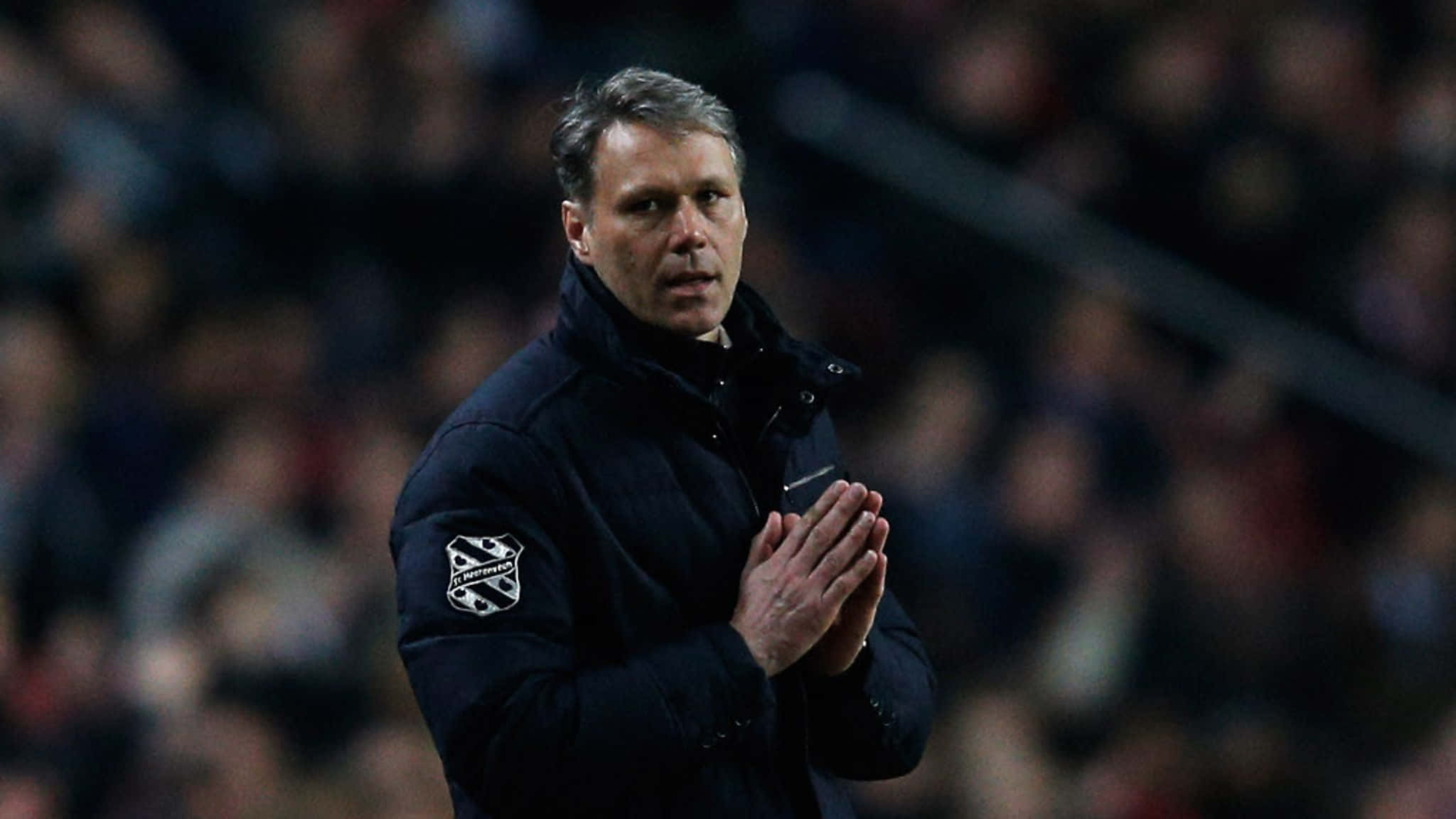 Marco Van Basten, dark jacket, night match, Full HD Desktop Wallpaper