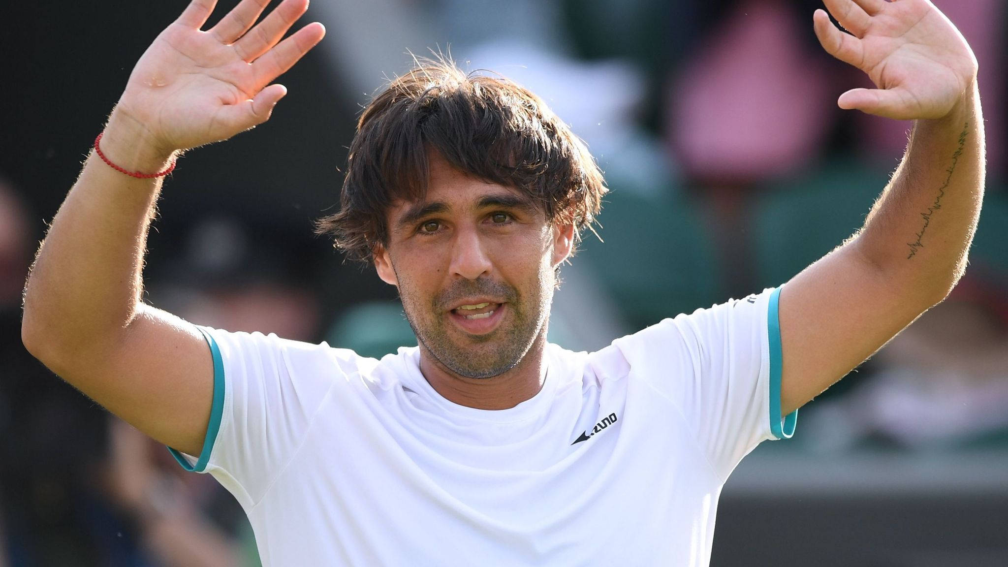 Marcos Baghdatis, white shirt, crowd, Full HD Desktop Wallpaper
