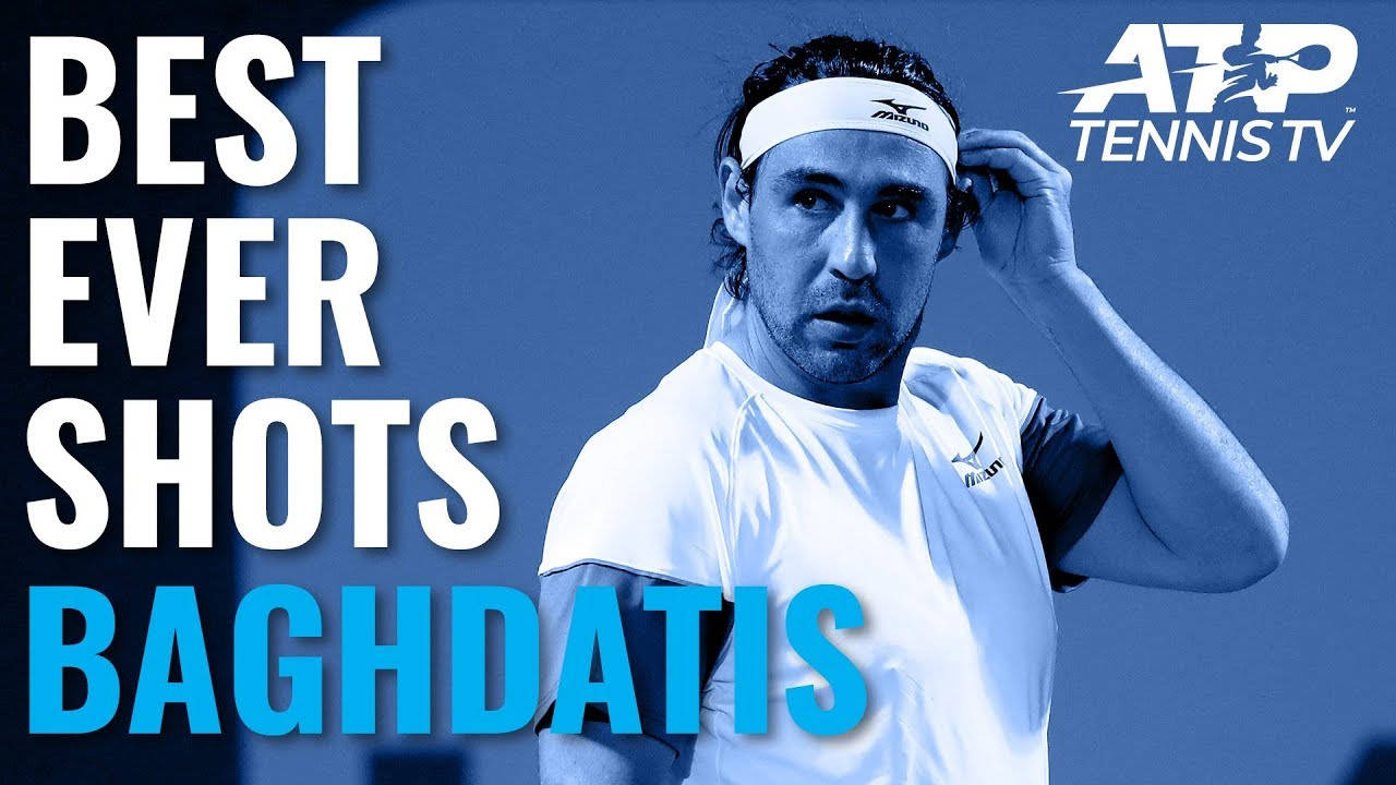 Marcos Baghdatis, headband, blue background, HD Desktop Wallpaper