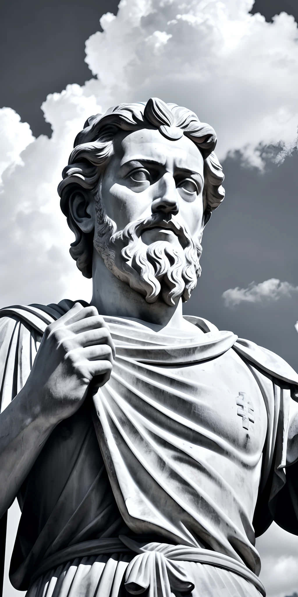 Marcus Aurelius, statue, classical marble statue, Full HD Phone Wallpaper