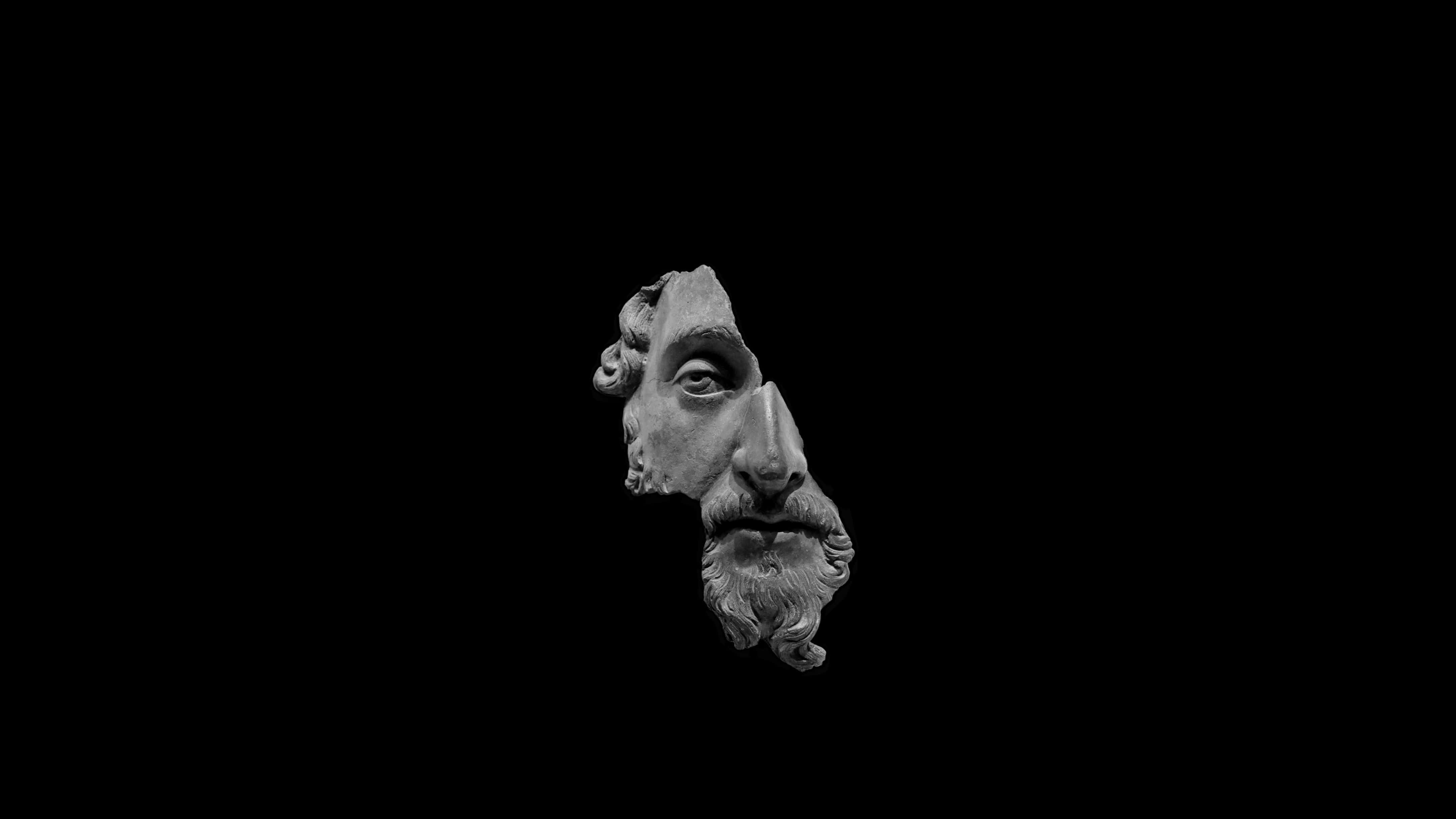 Marcus Aurelius, bust fragment, bearded man, 4K Desktop Wallpaper