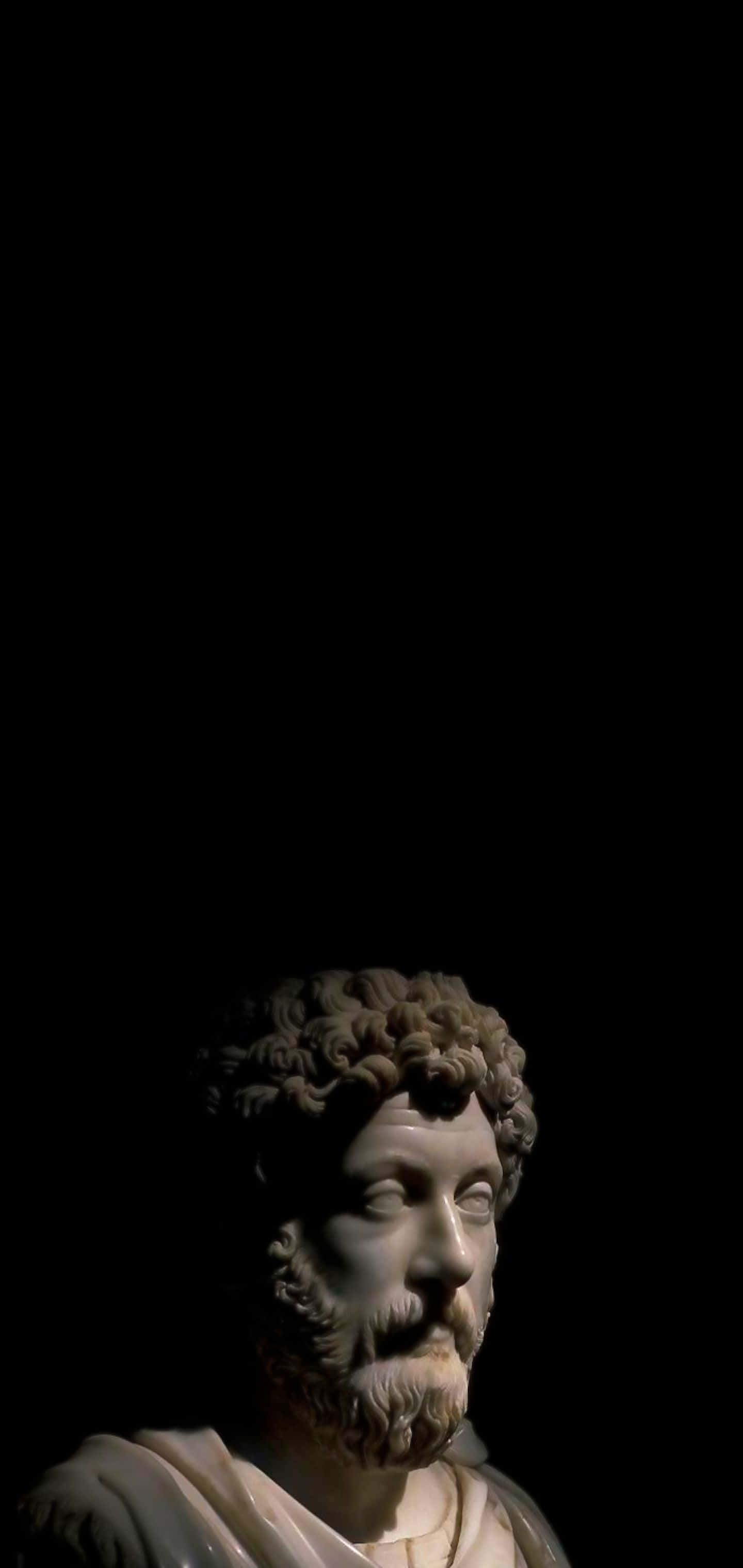 Marcus Aurelius, marble bust, bearded man, 2K Phone Wallpaper