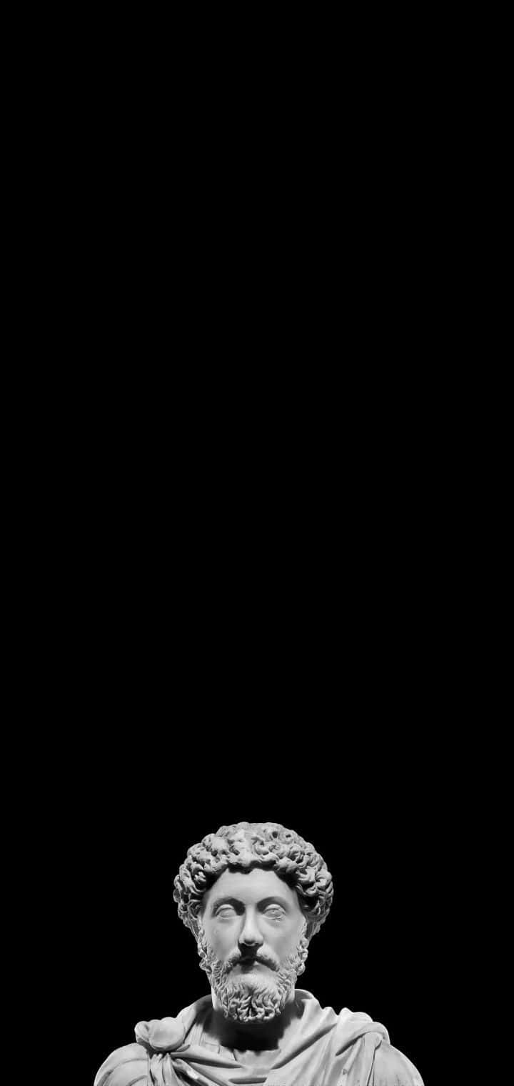 Marcus Aurelius, bust, black background, HD Phone Wallpaper