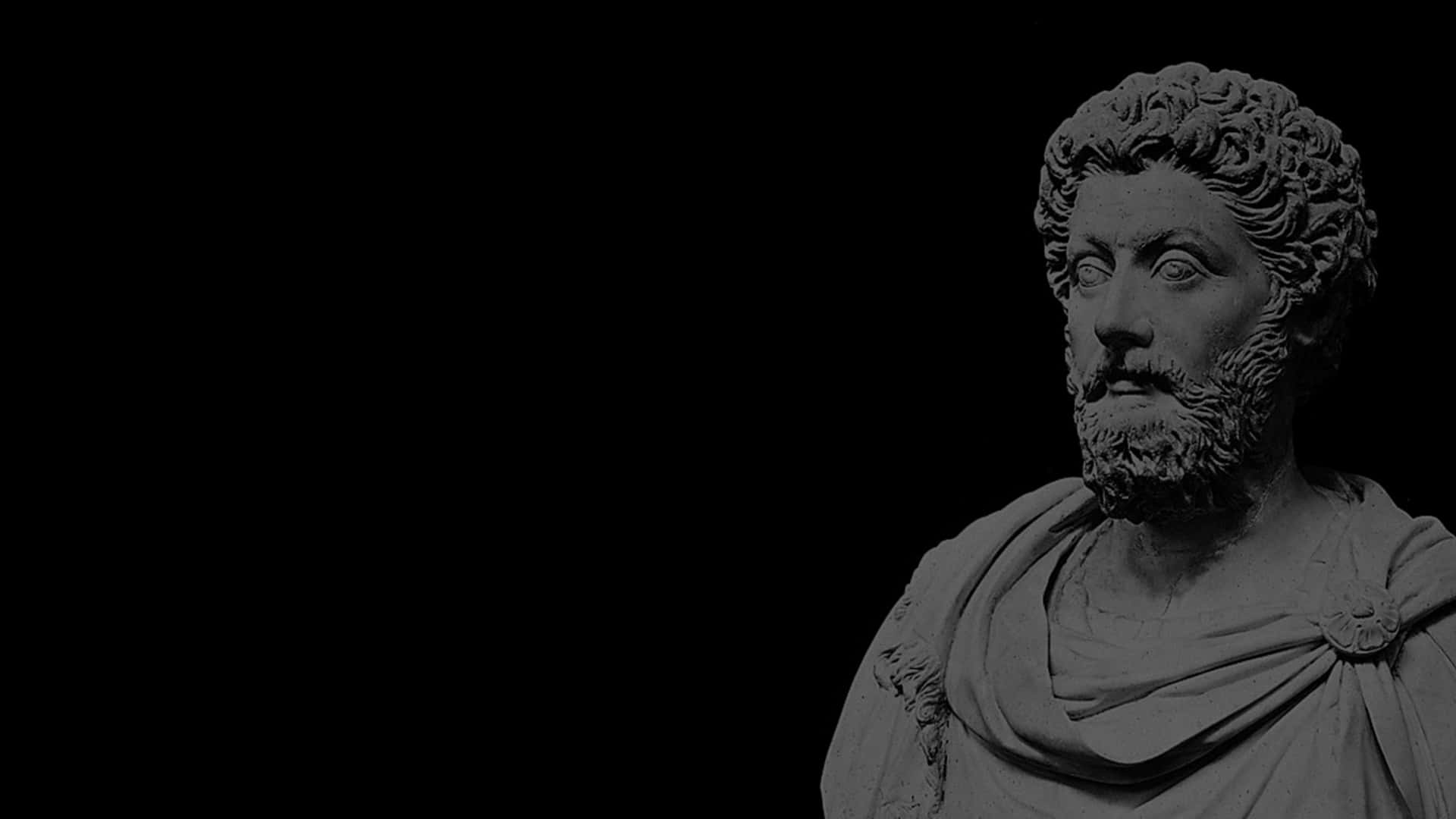 Marcus Aurelius, bust, bearded classical figure, Full HD Desktop Wallpaper