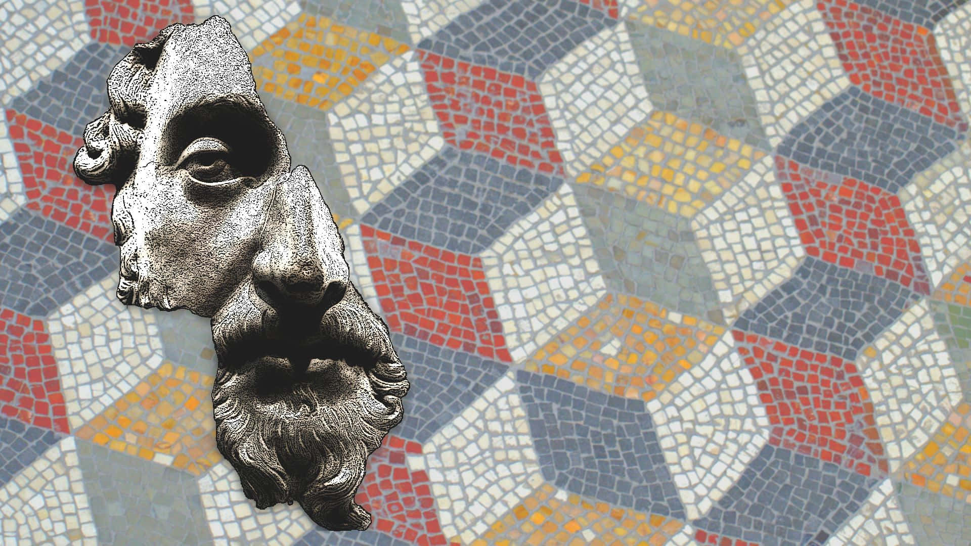 Marcus Aurelius, bust, mosaic floor, Full HD Desktop Wallpaper