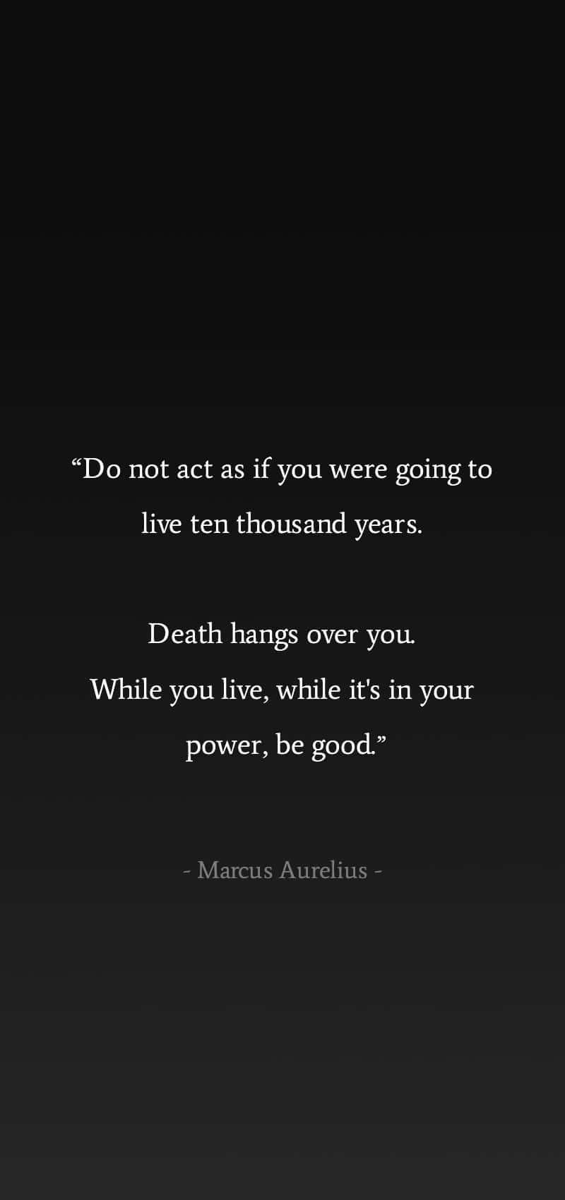 Marcus Aurelius, quote on life and death, minimalist black background, HD Phone Wallpaper