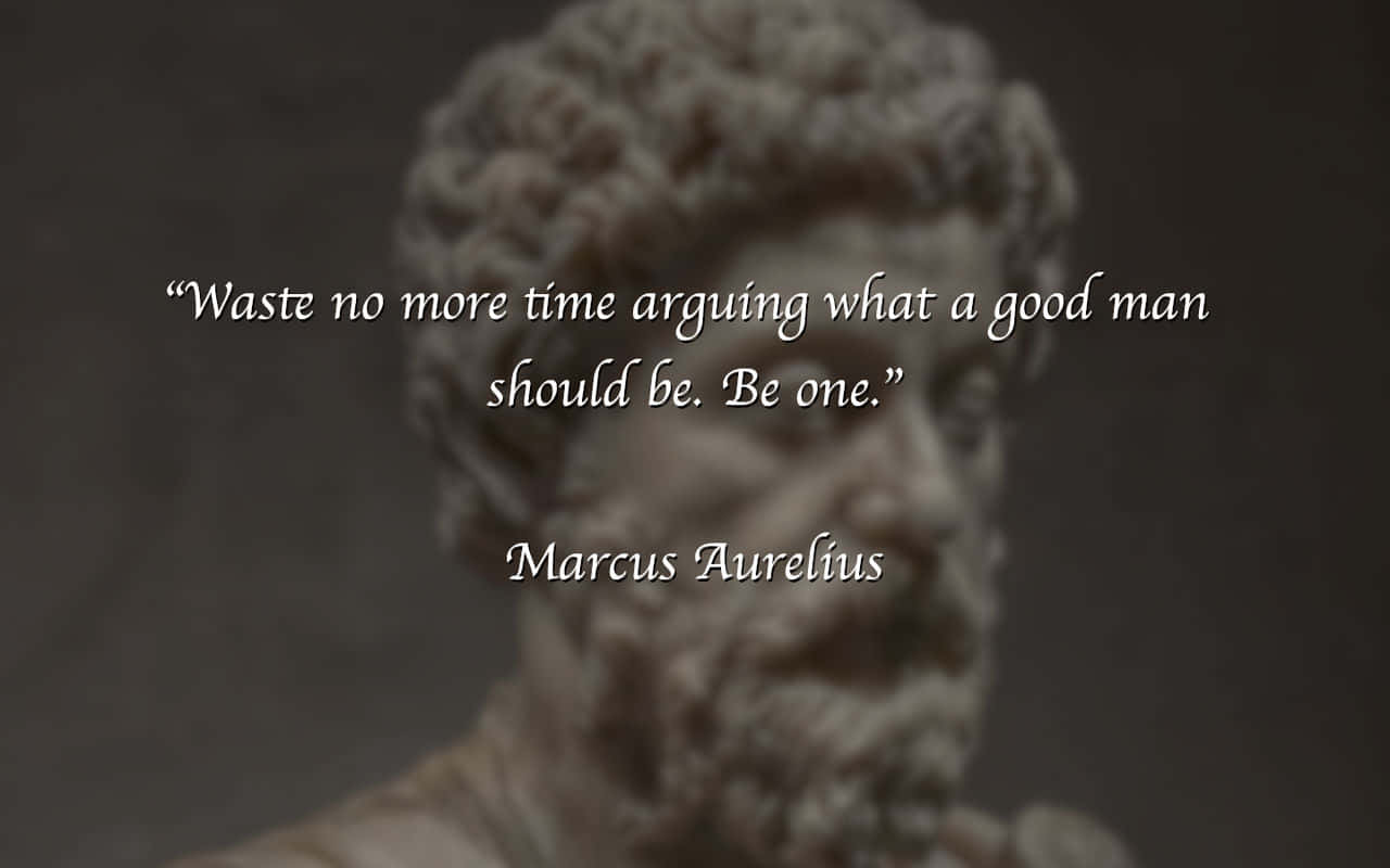 Marcus Aurelius, marble bust, quote overlay, HD Desktop Wallpaper