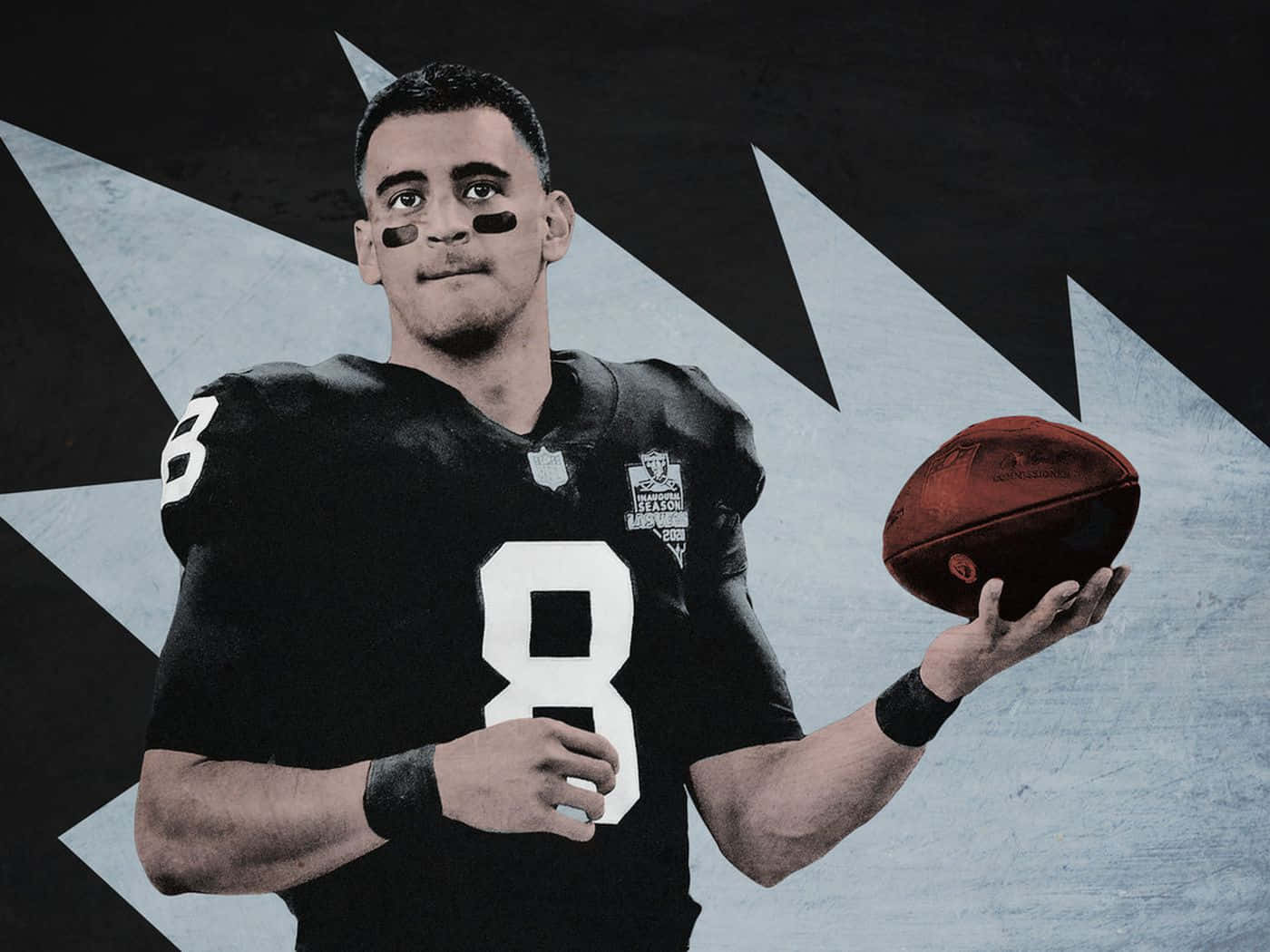 Marcus Mariota, number 8, black jersey, HD Desktop Wallpaper
