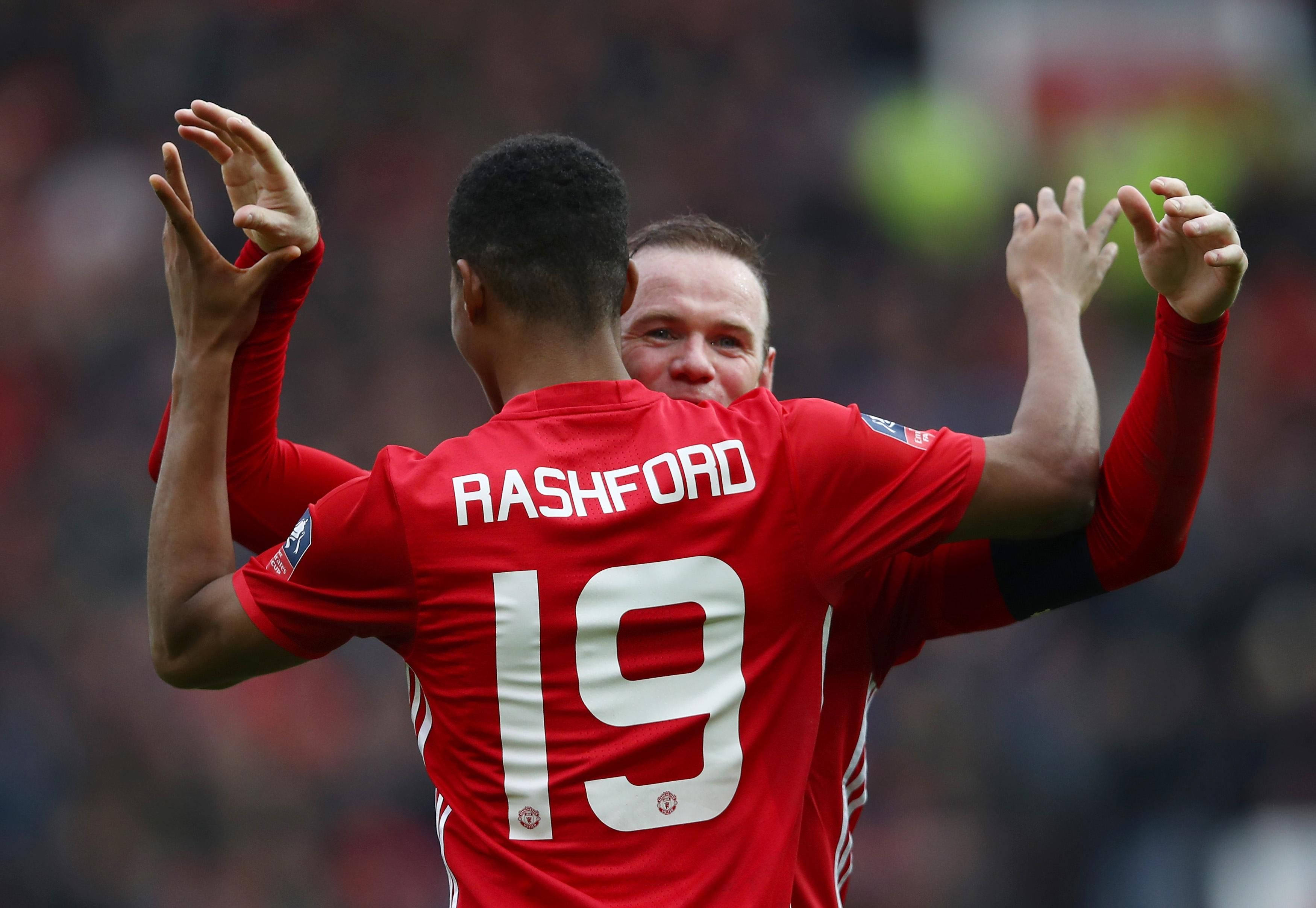 Marcus Rashford, red jerseys, goal, 2K Desktop Wallpaper