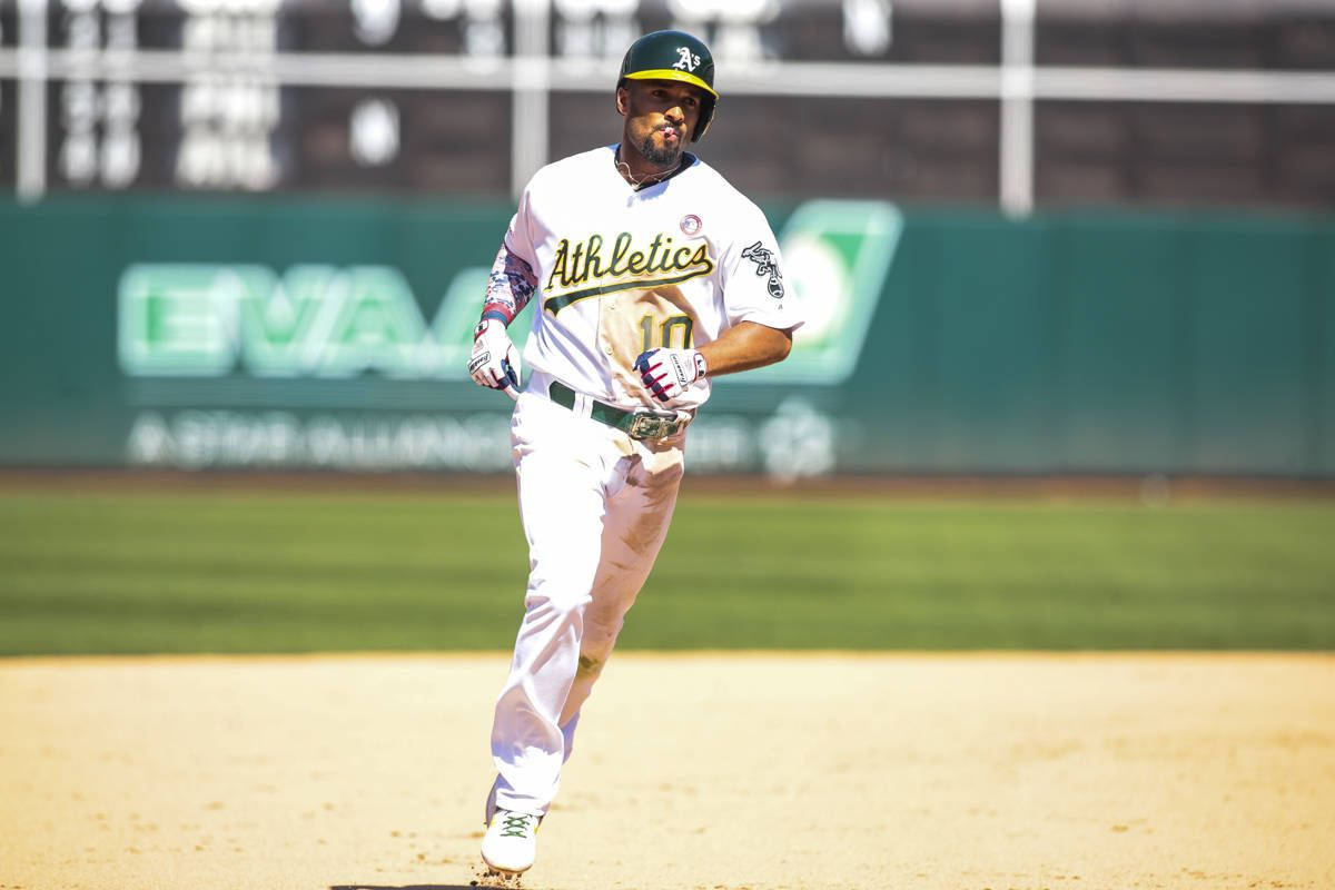 Marcus Semien, Athletics uniform, white uniform, SD Desktop Wallpaper