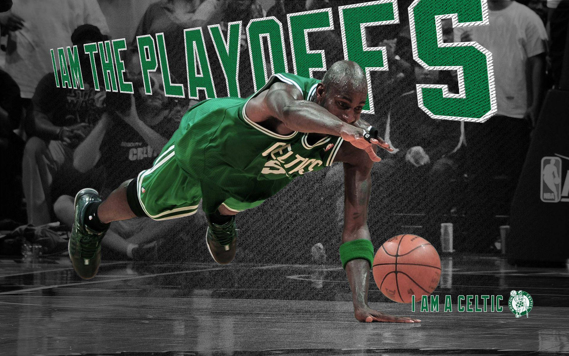 Marcus Smart, green jersey, dive low to the court, Full HD Desktop Wallpaper