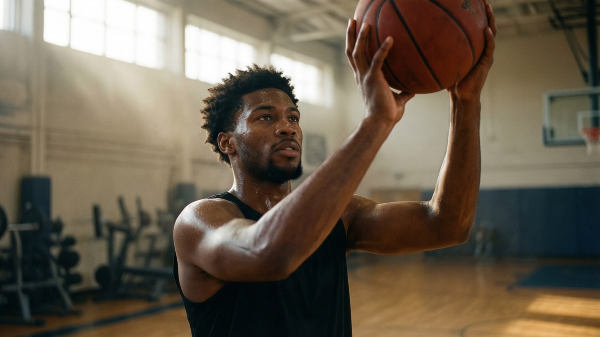 Marcus smart, black tank top, sunlit gym, Full HD Desktop Wallpaper