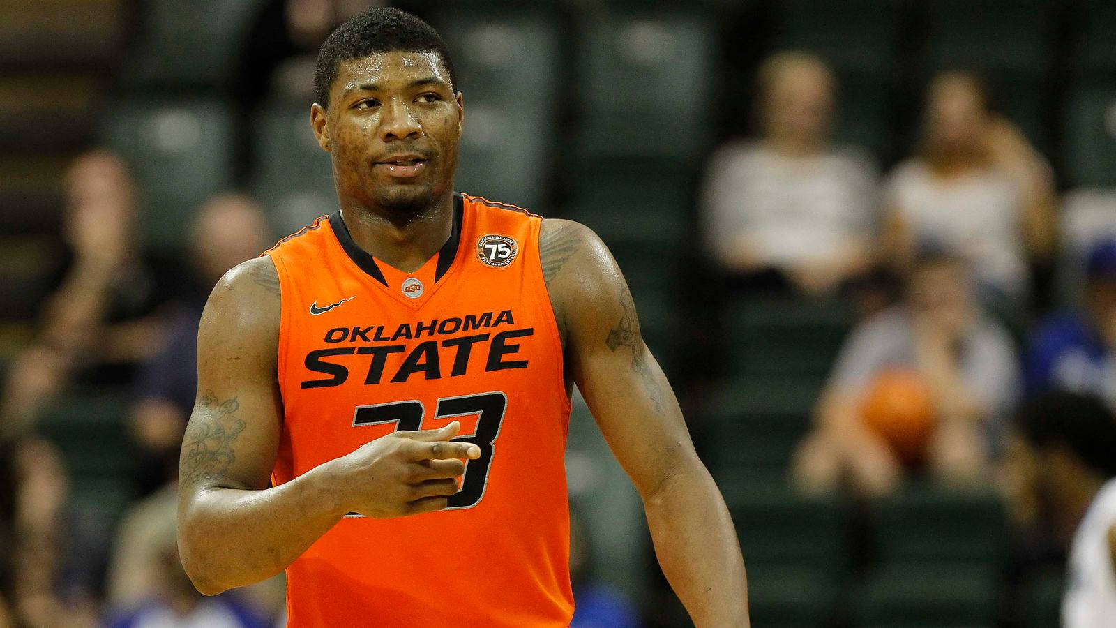 Marcus Smart, orange Oklahoma State jersey, number 33, HD Desktop Wallpaper