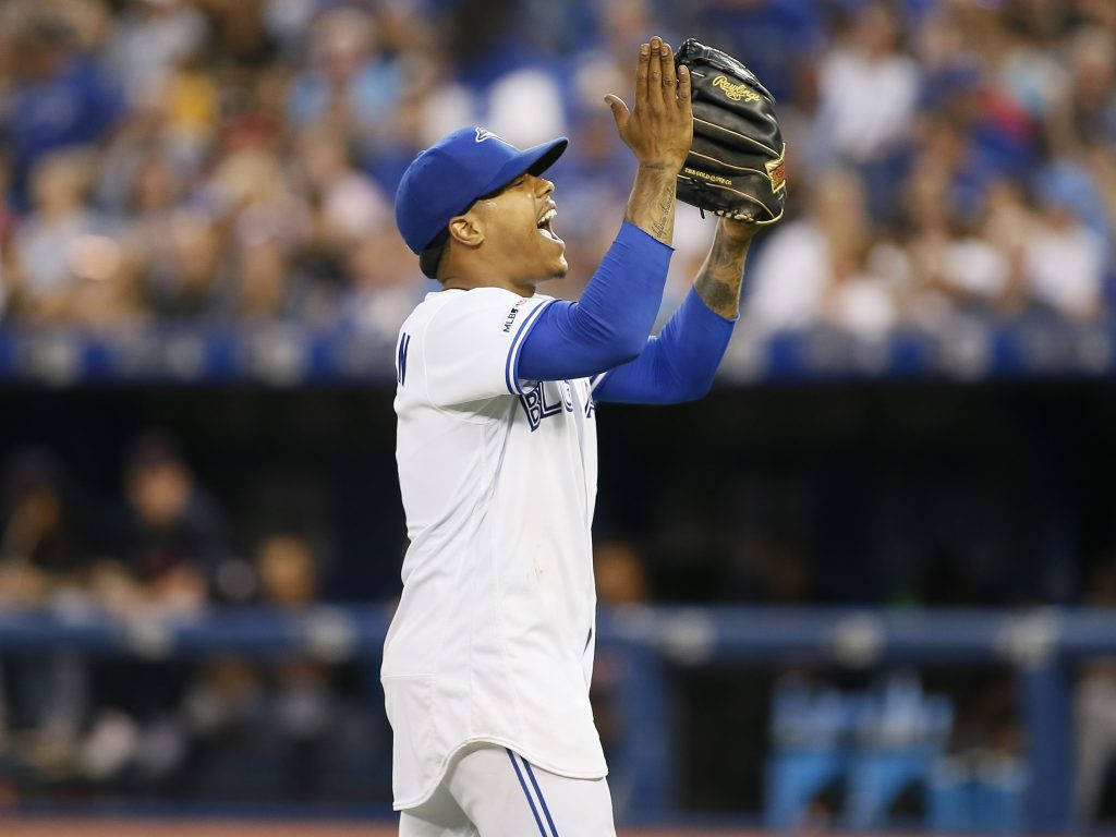 Marcus Stroman, white and blue uniform, glove, SD Desktop Wallpaper