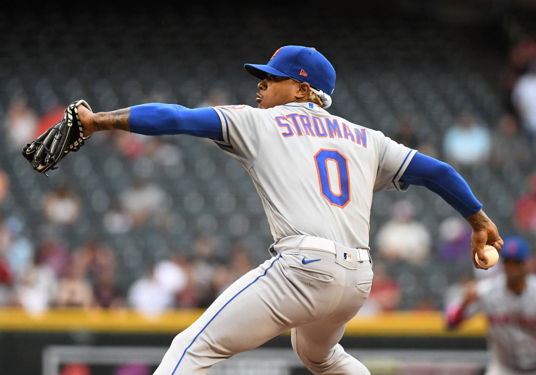 Marcus Stroman, STROMAN 0, gray and blue uniform, HD Desktop Wallpaper