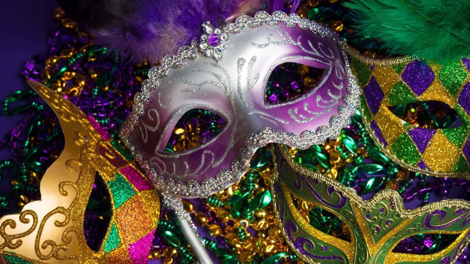 Mardi Gras, purple, silver, HD Desktop Wallpaper