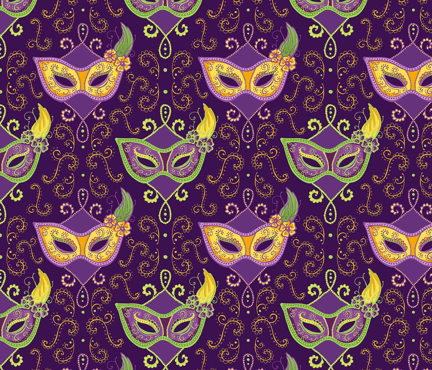 Mardi Gras, purple, yellow, HD Desktop Wallpaper