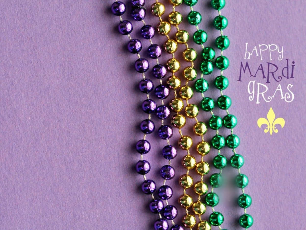 Mardi Gras, purple gold, green Mardi Gras beads, SD Desktop Wallpaper