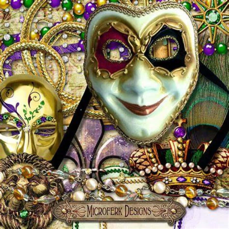 Mardi Gras, gold, purple, SD Desktop Wallpaper