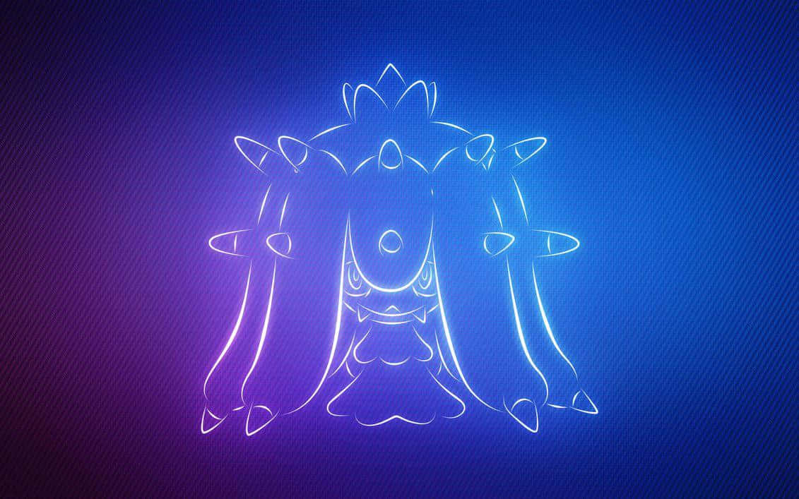 Mareanie, glowing neon outline, three-headed Pokémon silhouette, SD Desktop Wallpaper