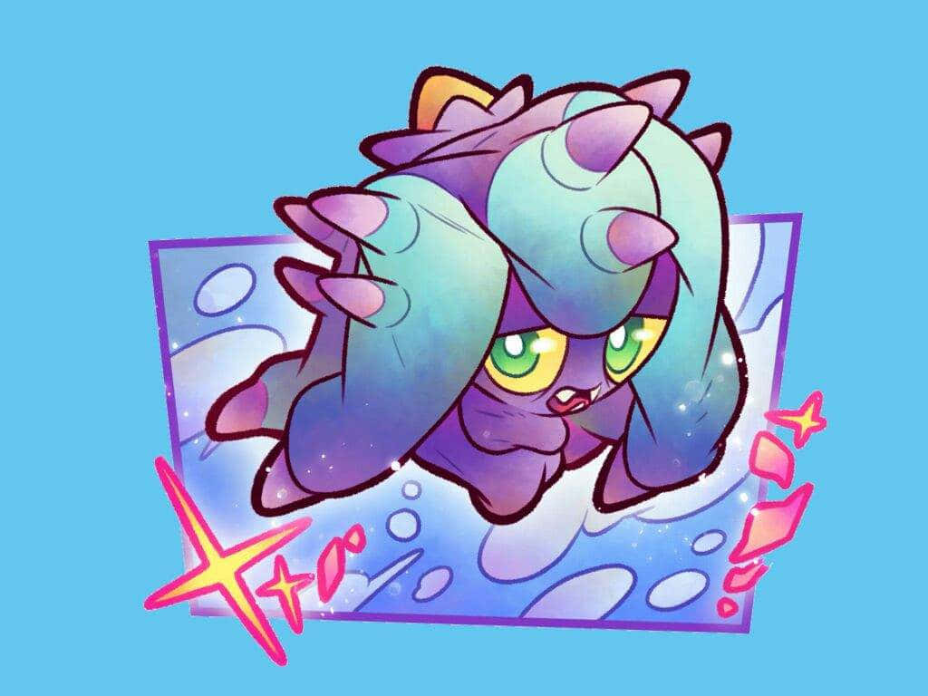 Mareanie, light blue, purple and teal, SD Desktop Wallpaper