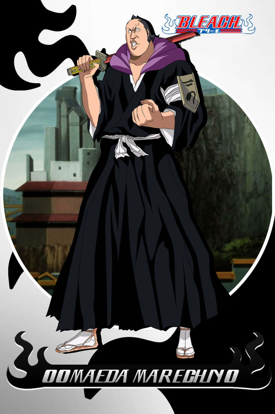 Marechiyo Omaeda, black robe, purple scarf, HD Phone Wallpaper
