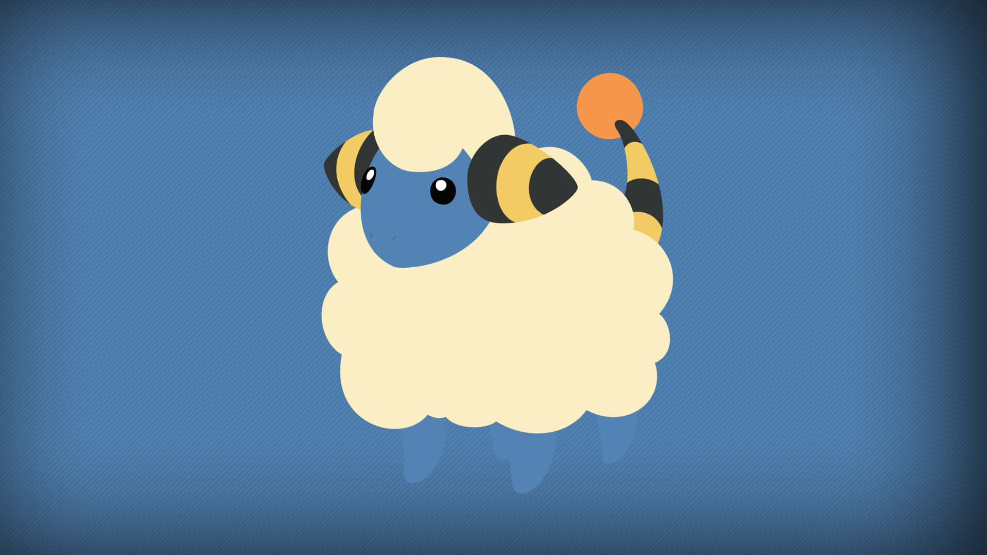 Blue Mareep, blue face, yellow stripes, Full HD Desktop Wallpaper