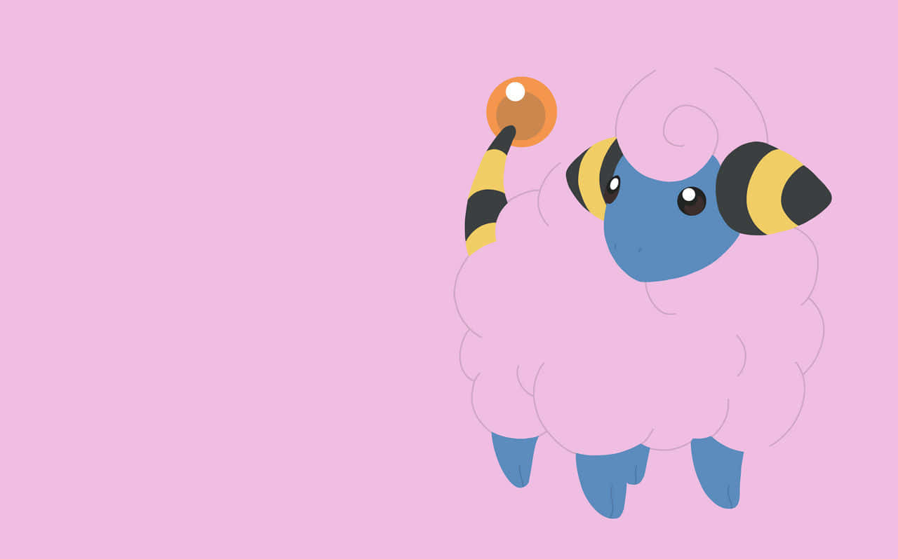Shiny Mareep, pink, glowing orb, HD Desktop Wallpaper