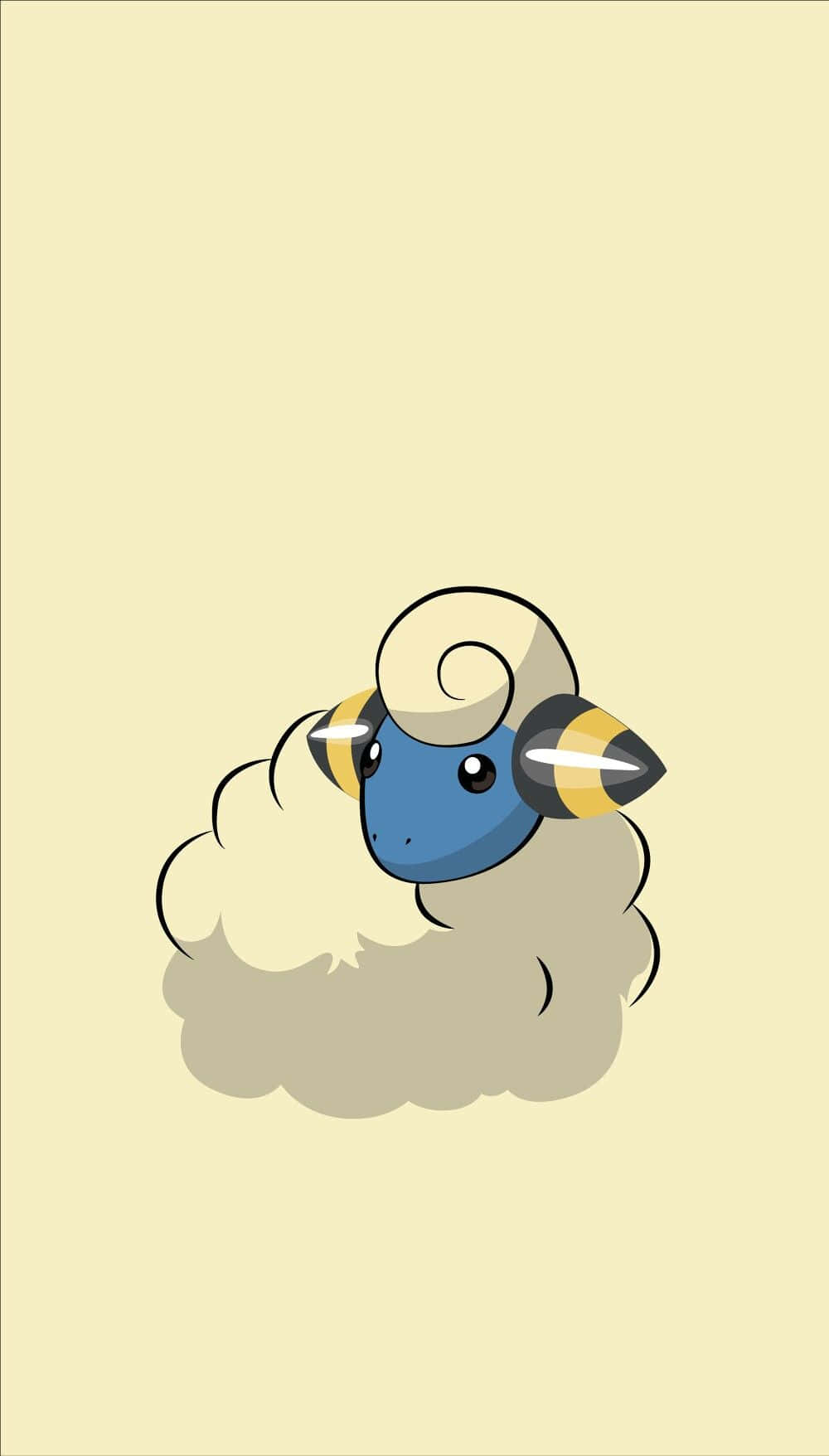 Mareep, beige aesthetic, blue face, HD Phone Wallpaper