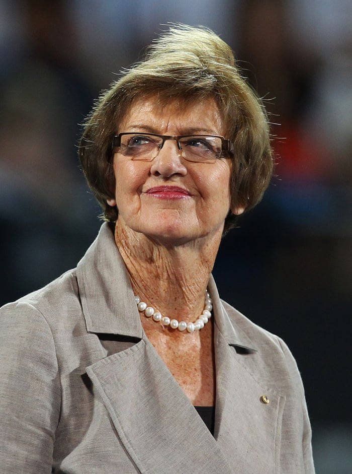 Margaret Court, gray blazer, glasses, SD Phone Wallpaper