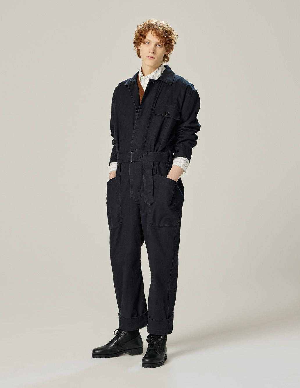 Margaret Howell, black overalls, dark navy jumpsuit, HD Phone Wallpaper