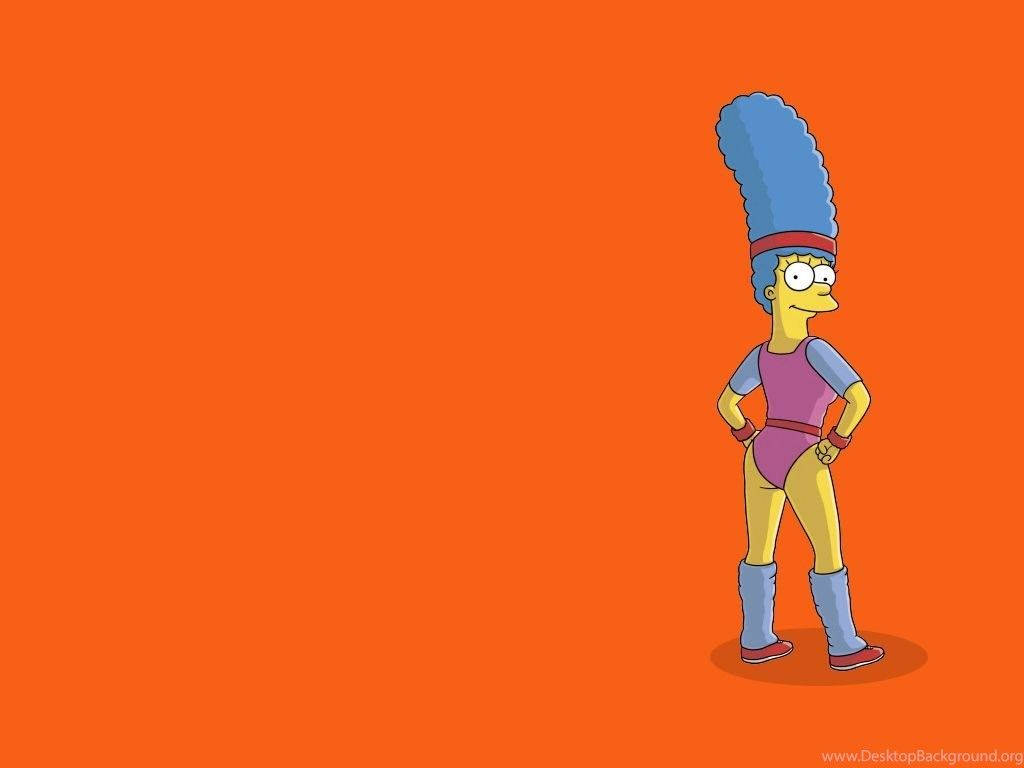 Marge Simpson, purple leotard, blue boots, SD Desktop Wallpaper