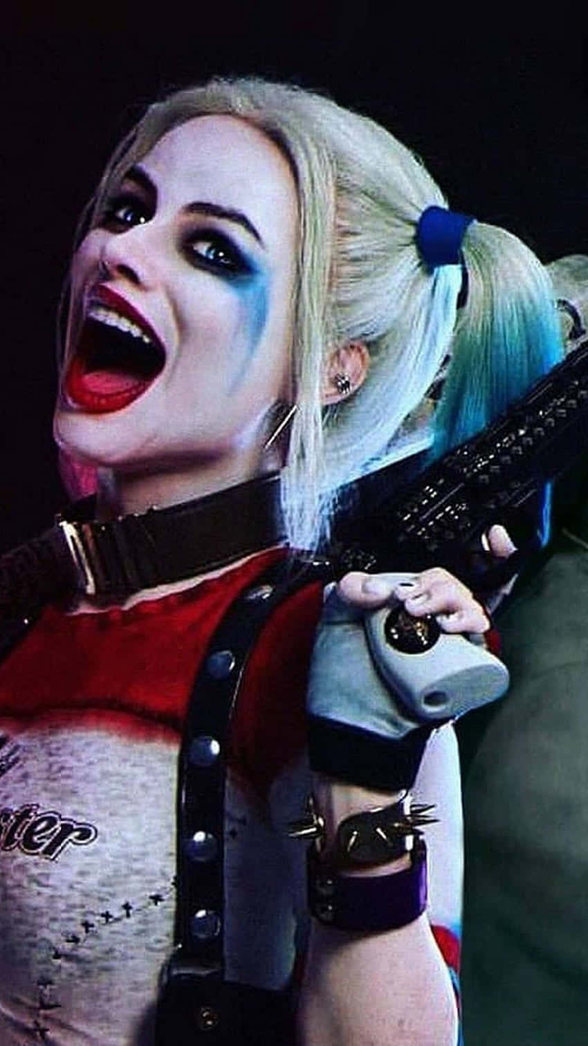 Margot Robbie, Harley Quinn, blonde pigtails, HD Phone Wallpaper