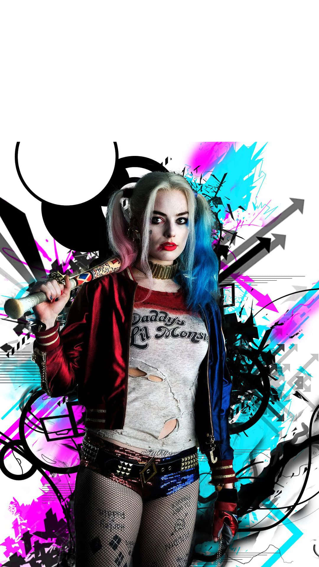 Margot Robbie Harley Quinn, Harley Quinn, baseball bat, Full HD Phone Wallpaper